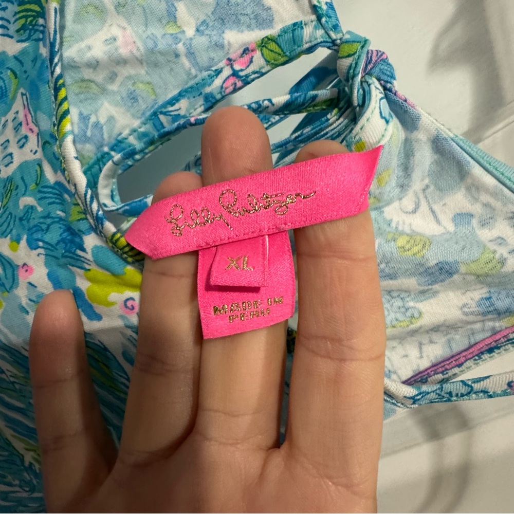 Lilly Pulitzer XL Margot Sunshine City Gustavia Green Swing‎ Mini Dress NWOT - Picture 7 of 9